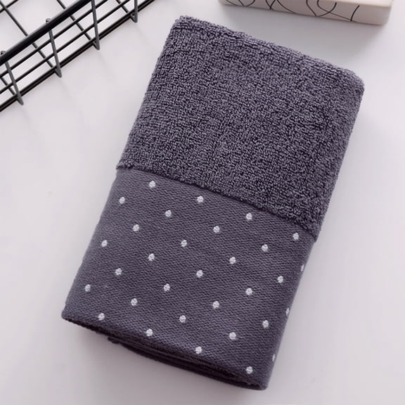 Fmbmuo Blue Bath Towels Reusable Cotton Polka Dot Washcloths, 13 x 30 inches Easy to Carry Soft Thick Gift Towels 1 Pcs