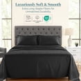 thumbnail image 2 of Casa Platino 100% Egyptian Cotton Sheets King Size Bed Set – Buttery Soft & Silky Sateen Weave for Winter Sleep Comfort, Snug Fit 15" Deep Pocket, Hotel Comfort at Home – Black, 2 of 8