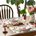 thumbnail image 3 of mubwai White Love Valentine Placemats Set of 4, 12x18 Inch Seasonal Anniversary Holiday Table Mats for Party Kitchen Dining Decoration, 3 of 7