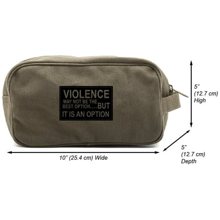 - Army Force Gear Violence Is an Option Canvas Shower Kit Travel Toiletry Bag Case