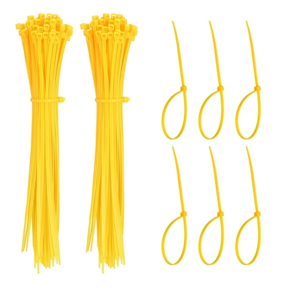 Zip Ties Plastic Cable Ties, Self-Locking Wire Zip Tie 8 Inch - (1000 Pack, Yellow)