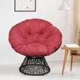 thumbnail image 3 of Patiojoy Modern Steel/Rattan/Sponge Solid Print Swivel Papasan Chair with Swivel Cushion, Red, 3 of 10