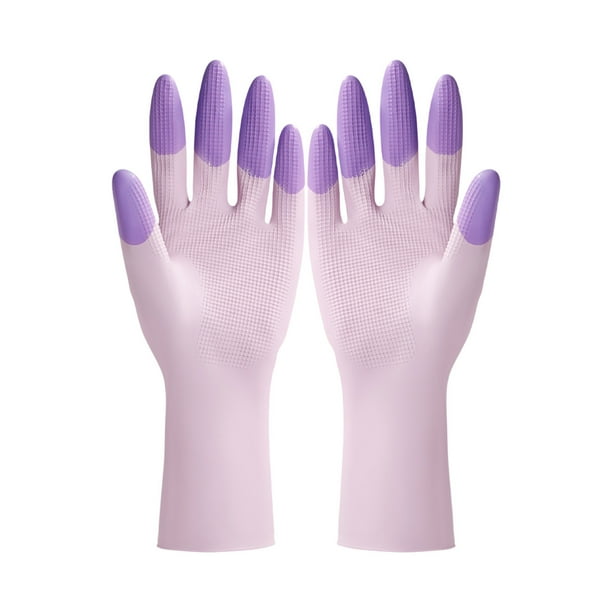 Pisexur Batería de cocina Guantes de cocina para lavar platos con emulsión, guantes de goma duraderos para el hogar, resistentes al agua, para limpieza del hogar. para la cocina del hogar
