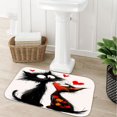 thumbnail image 3 of Fluffy Loving Cats Flannel Bath Mat 16x24 Inches, Soft Absorbent Non-Slip Bathroom Rug, Machine Washable Floor Mat for Shower, 3 of 7