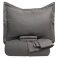 thumbnail image 3 of Sweet Home Collection Microfiber 8 Piece Bed In A Bag Checkered Comforter Set - Gray,Queen, 3 of 4
