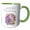 Green/White, variant on 3drose, Pink and Purple Peony Happy 80th Birthday, 11oz Magic Transforming Mug