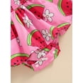 thumbnail image 6 of Jxzom Newborn Baby Girl Summer Clothes Set 0 3 6 12 18 Months Watermelon Print Sleeveless Romper Dress with Sun Hat, 6 of 7