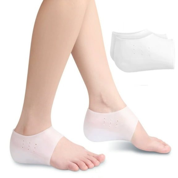 Heel Cup Insoles Half Height Increase Insoles Invisible Silicone Shoe Lift Heel Pads 2 cm Men Women (for Size 40-46)