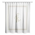 thumbnail image 2 of Creative Products Beige and White Letter K Monogrammed 71x74 Shower Curtain, 2 of 7