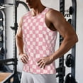 thumbnail image 5 of KLL Irregular Plaid Print Men's Muscle Gym Workout Stringer Tank Tops Bodybuilding Fitness T-Shirts Tank Tops Men-3X-Large, 5 of 7