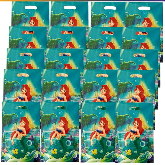 Mermaid Goodie Bag Candy Treat Birthday Gift Bags Party Favors Handles Snack Supplies