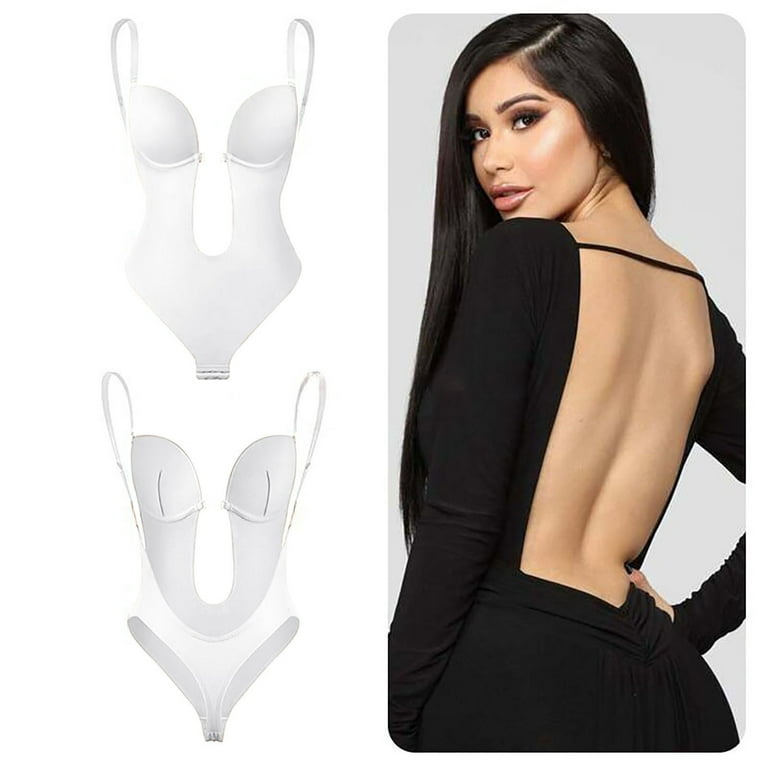 LowProfile Shapewear for Women Tummy Control Bodysuit Plus Size For Plus  Size Backless Built In Bra Seamless With Open Crotch Body Shaper White M