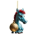thumbnail image 2 of Holloyiver Christmas Ornaments 2023 Horse Merry Christmas Acrylic Hanging Ornaments Pony Girl Kid Pendant Horse Memorial Collectible Gift Tree Decoration, 2 of 8