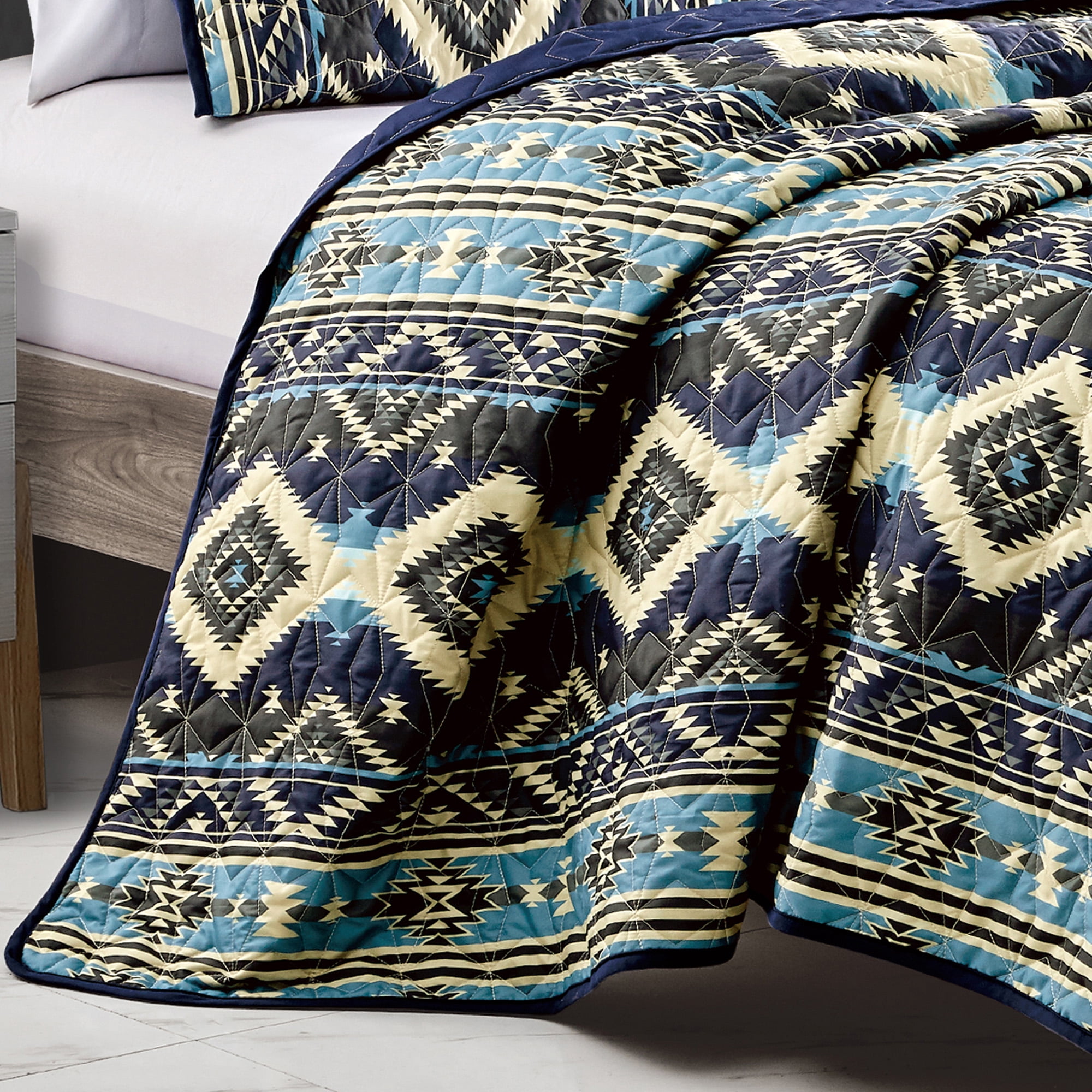 Evjk 3-Piece Decorative Lightweight Bedspread Set – Reversible, Microfiber with Minimalist Print, QUEEN
