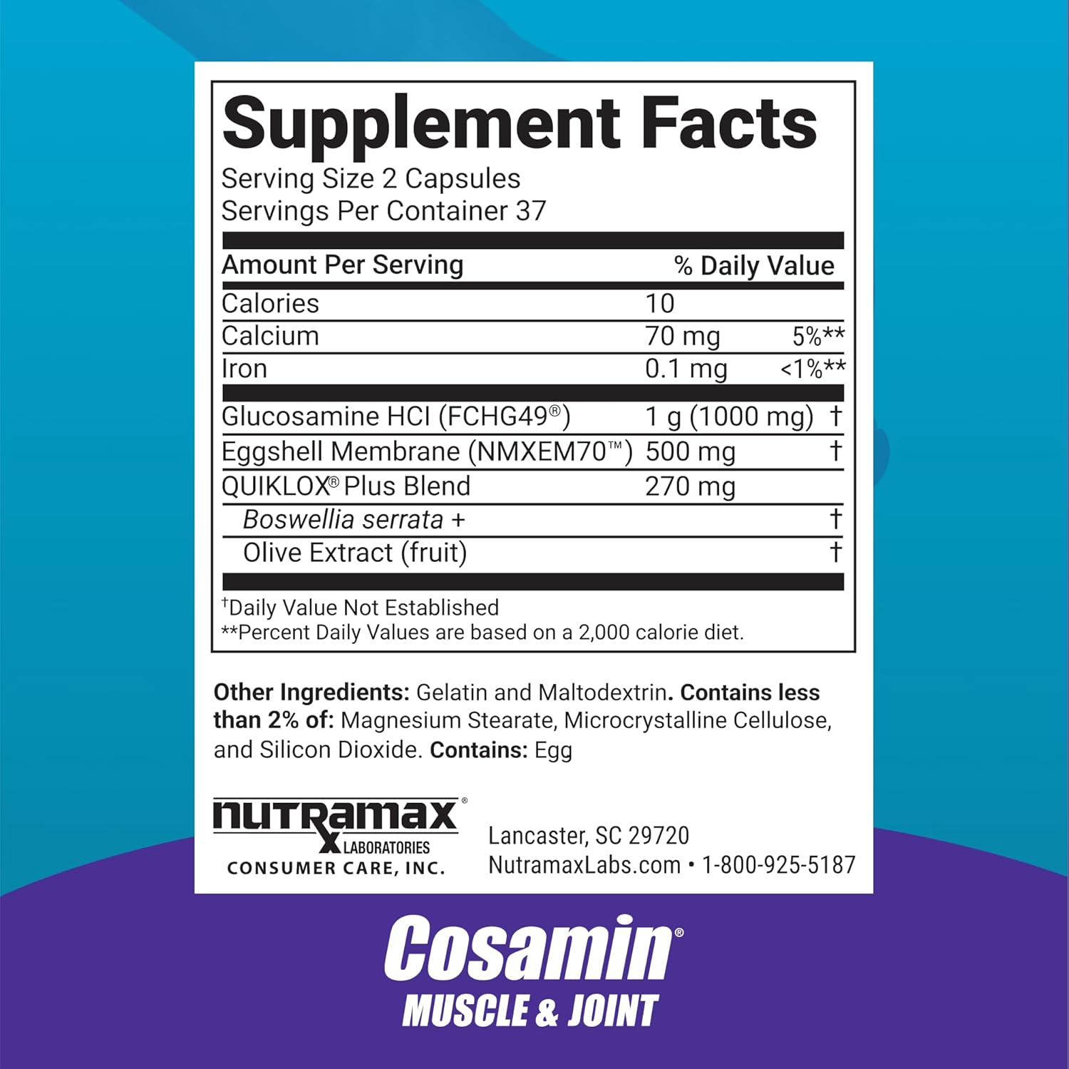 Nutramax Cosamin Muscle & Joint for Men & Women, 74 Capsules