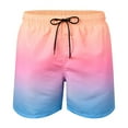 thumbnail image 4 of WREESH Men's Plus Size Swim Trunks Summer Gradient Beach Shorts Quick Dry Board Shorts Bathing Suit with Mesh Lining Pink, 4 of 9