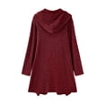 thumbnail image 6 of NominalSnug Womens Zip up Hoodies Long Sleeve Hooded Long Tunic Sweatshirts Ribbed Knit Casual Fall Jackets with Pockets, 6 of 8
