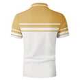 thumbnail image 4 of Fnnxeal Mens Polo Shirts Button Pullover Casual Short Sleeve Summer Collared Polo Yellow Shirts for Men Size 2XL, 4 of 7