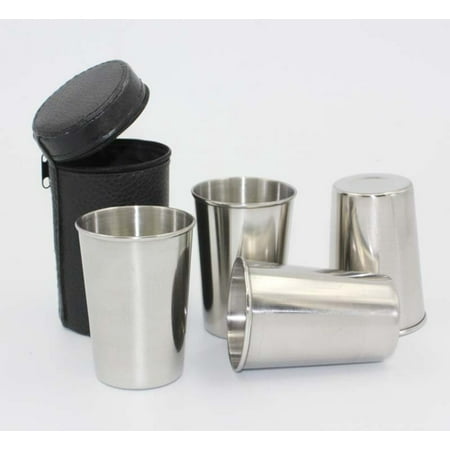 4pcs Stainless Steel Beer Pint Cup Set Camping Cup for Outdoor and Everyday Use Tumbler Mug
