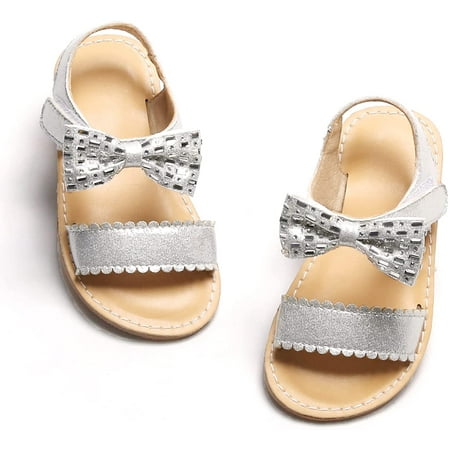

QWZNDZGR Toddler Girls Sandals Soft Rubber Flats Summer Baby flower girl Shoes