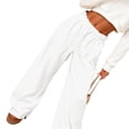 thumbnail image 4 of Women'S Fleece Lined Sweatpants Foldover Waistband Drawstring Wide Leg Sweat Pants Fashion Lounge Pants With Pockets, 4 of 8