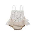 thumbnail image 1 of NewbornGirls Creamy-white Lace Ruffles Baby Romper 0-24M Cqh, 1 of 6