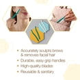 thumbnail image 4 of Herramienta de dermaplaning GiGi para rostro y cejas - rasuradora de precisión para cejas para mujer, rasuradoras faciales para depilación con cubierta de seguridad, 4 piezas, 4 of 6