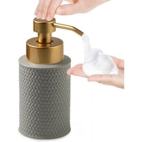 Foam Soap Dispenser with Refined and Vintage Emboss, Ceramic Hand Soap Dispenser for Bathroom (Black)