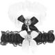 thumbnail image 4 of Lace Bow Garter Set with Rhinestone Trim, Elastic Leg Rings for Bridal Wedding Attire, Prom, Party, and Cosplay Events, 4 of 5