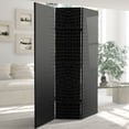 thumbnail image 6 of Oriental Furniture 6 ft. Tall Double Sided Black Crocodile Print Canvas Room Divider, 6 of 7