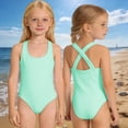 thumbnail image 7 of SHenli Girls One Piece Swimsuit Size 16 High Waisted Tankini Set Quick Drying Color Block Bathing Suit Beach Swimwear Removable Chest Pad, 7 of 7