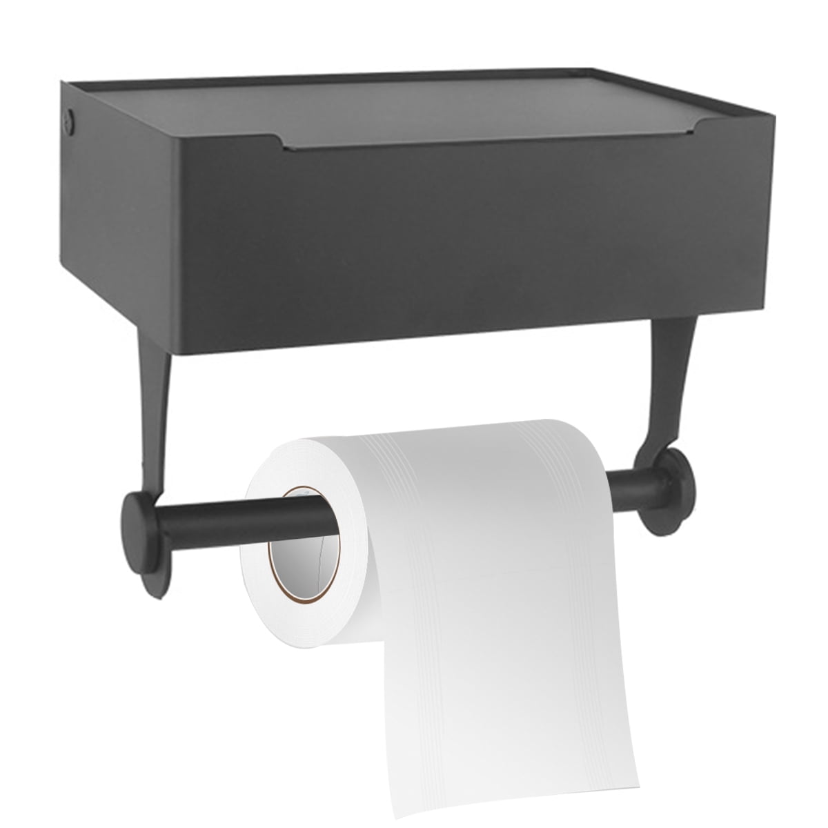Eummy Black Toilet Paper Holder with Shelf Wipes Dispenser for Bathroom ...
