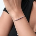 thumbnail image 4 of Gem Stone King 925 Sterling Silver White Created Sapphire and White Diamond Tennis Bracelet for Women (1.06 Cttw, Fully Adjustable up to 9 inch), 4 of 4