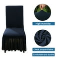 thumbnail image 4 of Chair Cover for Dining Room,Stretch Chair Slipcover with Skirt Furniture Protector Washable Non-slip Jacquard Parsons Chair Protector for Wedding Restaurant Banquet Decor-8 Pcs-Navy blue, 4 of 8