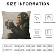 thumbnail image 5 of Nawypu  Gorilla Decorative Pillow Cover, Throw Pillow Monkey Sitting and Thoughtful Look A Glass of Beer Pillow Cases Oblong Cushion Covers for Home Sofa Couch Brown, 5 of 5