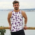 thumbnail image 6 of Gukieu Violets Flowers Print Men's Quick Dry Fitness Vest, Round Neck Sleeveless Fitness Bodybuilding Top-XX-Large, 6 of 7