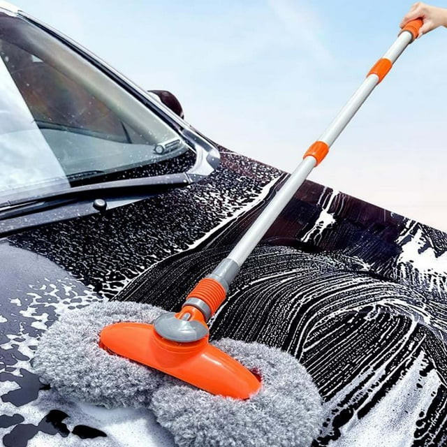 Cepillo para el cabello, trapeador para lavado de autos con palo curvo extensible, trapeador específico para autos, cepillo para lavado de autos, herramienta de limpieza, herramienta de limpieza para