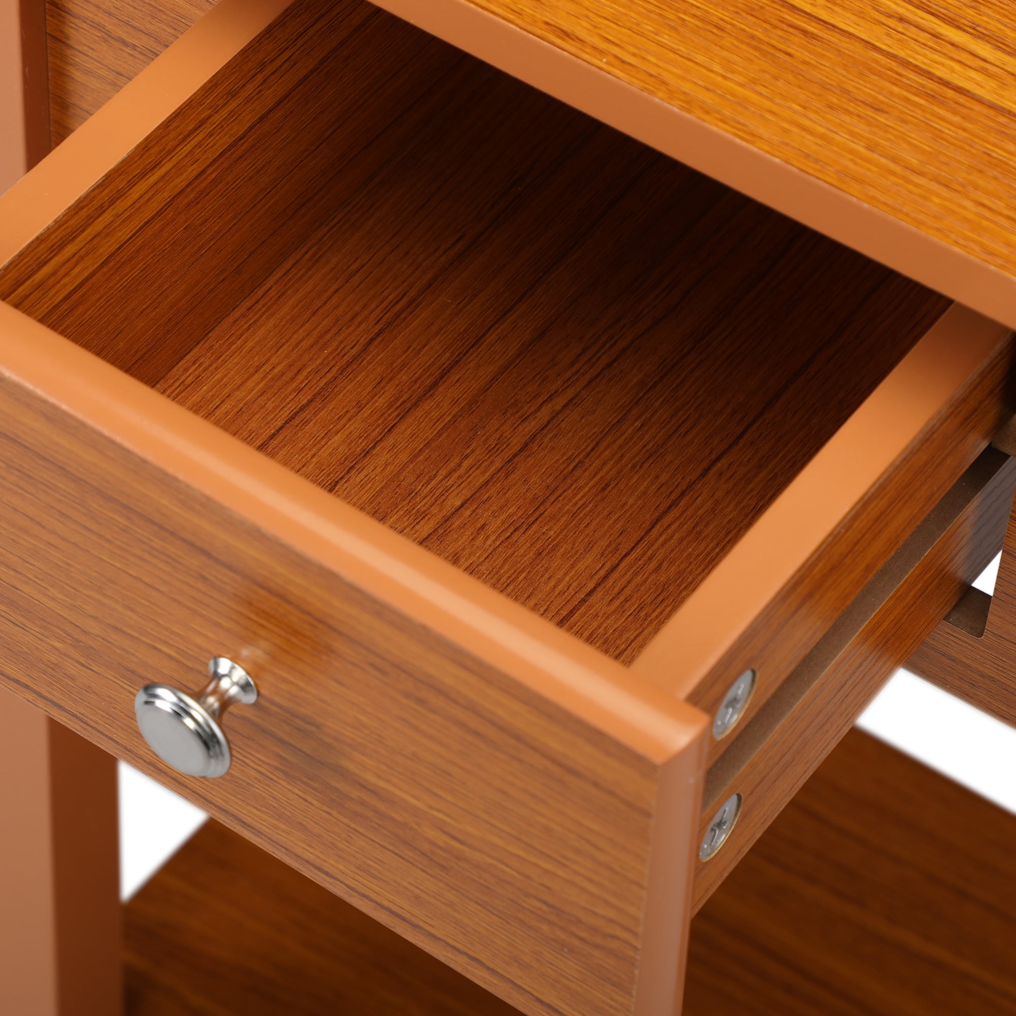 Kepooman Modern Versatile High-Leg Nightstands Side End Table Night Stand Storage Shelf with Drawer for Living Room Bedroom, Honey Brown Kepooman Modern Versatile High-Leg Nightstands Side End Table Night Stand Storage Shelf with Drawer for Living Room Bedroom, Honey Brown