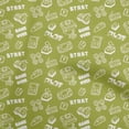 thumbnail image 1 of oneOone Viscose Chiffon Light Green Fabric Game Video Game Doodle Sewing Material Print Fabric By The Yard 42 Inch Wide, 1 of 4