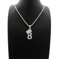 thumbnail image 2 of Stone Stud Tilted Crown Number Micro Pendant with 2mm Rope Chain Necklace, #8/Silver-Tone/30", 2 of 2