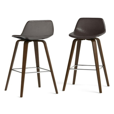 UPC 840469000001 product image for Simpli Home Randolph Stool in Dark Brown Faux Leather | upcitemdb.com