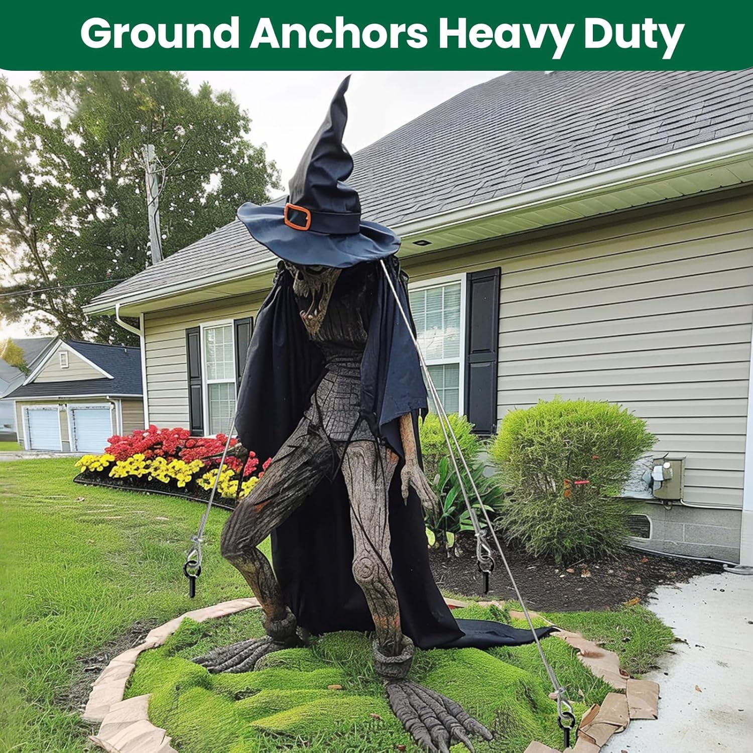 18" Heavy Duty Ground Anchors Shed Anchor Kit with 3/16" Galvanized Cable, Swing Set Anchors Trampoline Stakes for Shed Canopy Gazebo Carport Tent