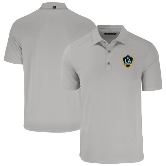 Men's Cutter & Buck Gray LA Galaxy Forge Eco Stretch Recycled Polo