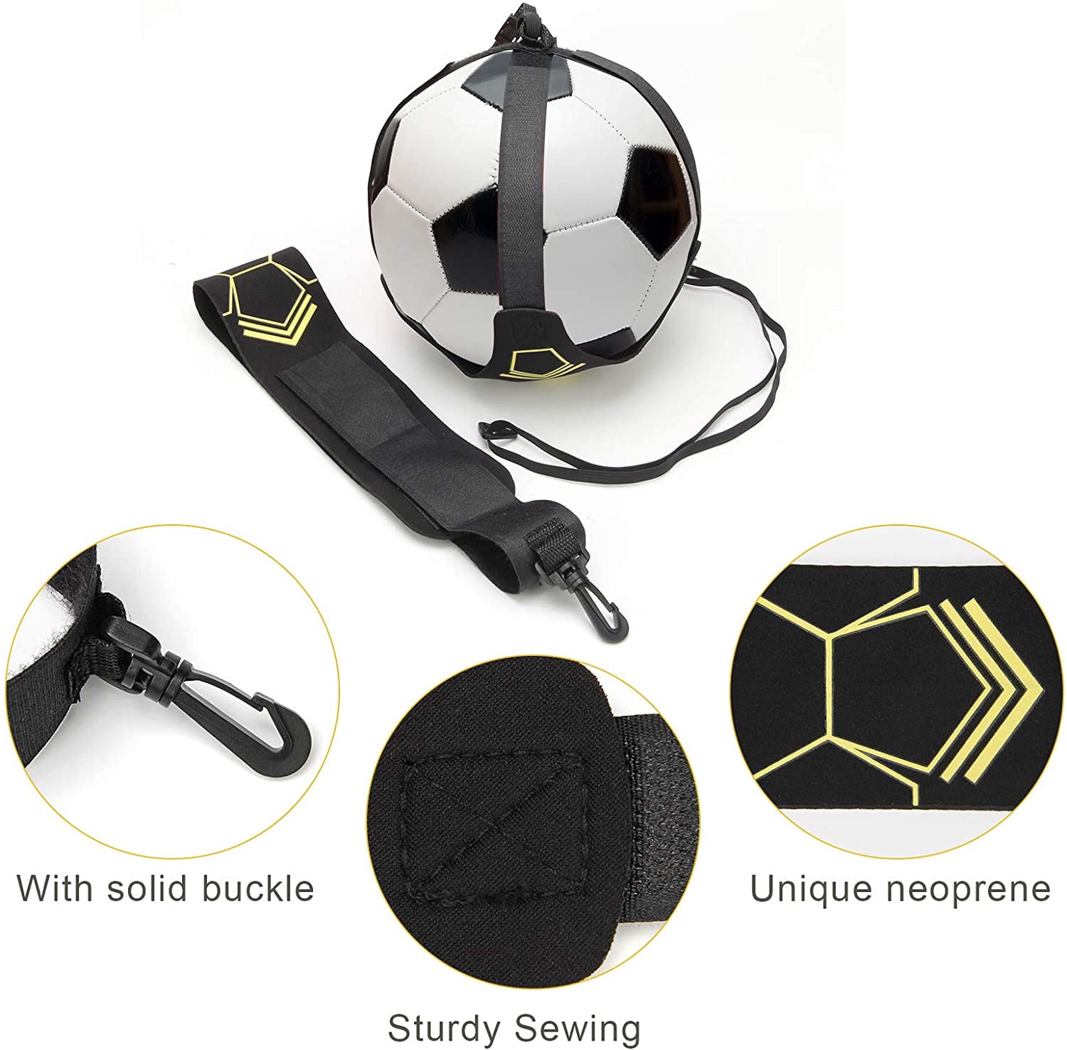 Plutput Adjustable Solo Soccer Kick Trainer Football Skills Training Waist Belt for Beginner Kids Teenagers Adult