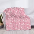 thumbnail image 3 of Honeii Flamingos and Flowers print throw blanket, crafted from cozy cotton flannel, offers versatile home decor as a bedding suitable for all seasons.-40"x30", 3 of 6