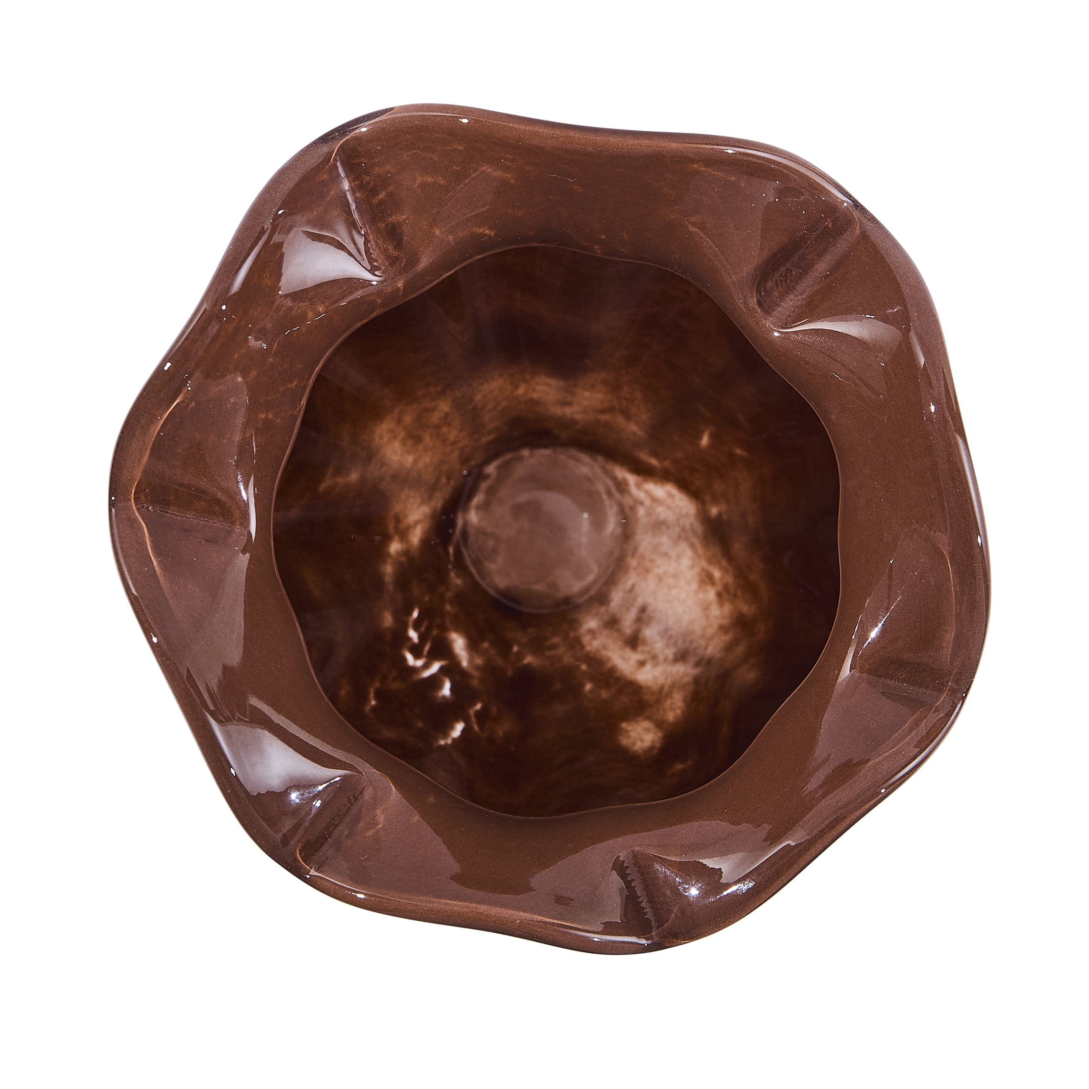 Home Decor Collection 9" Brown Milky Glass Vase