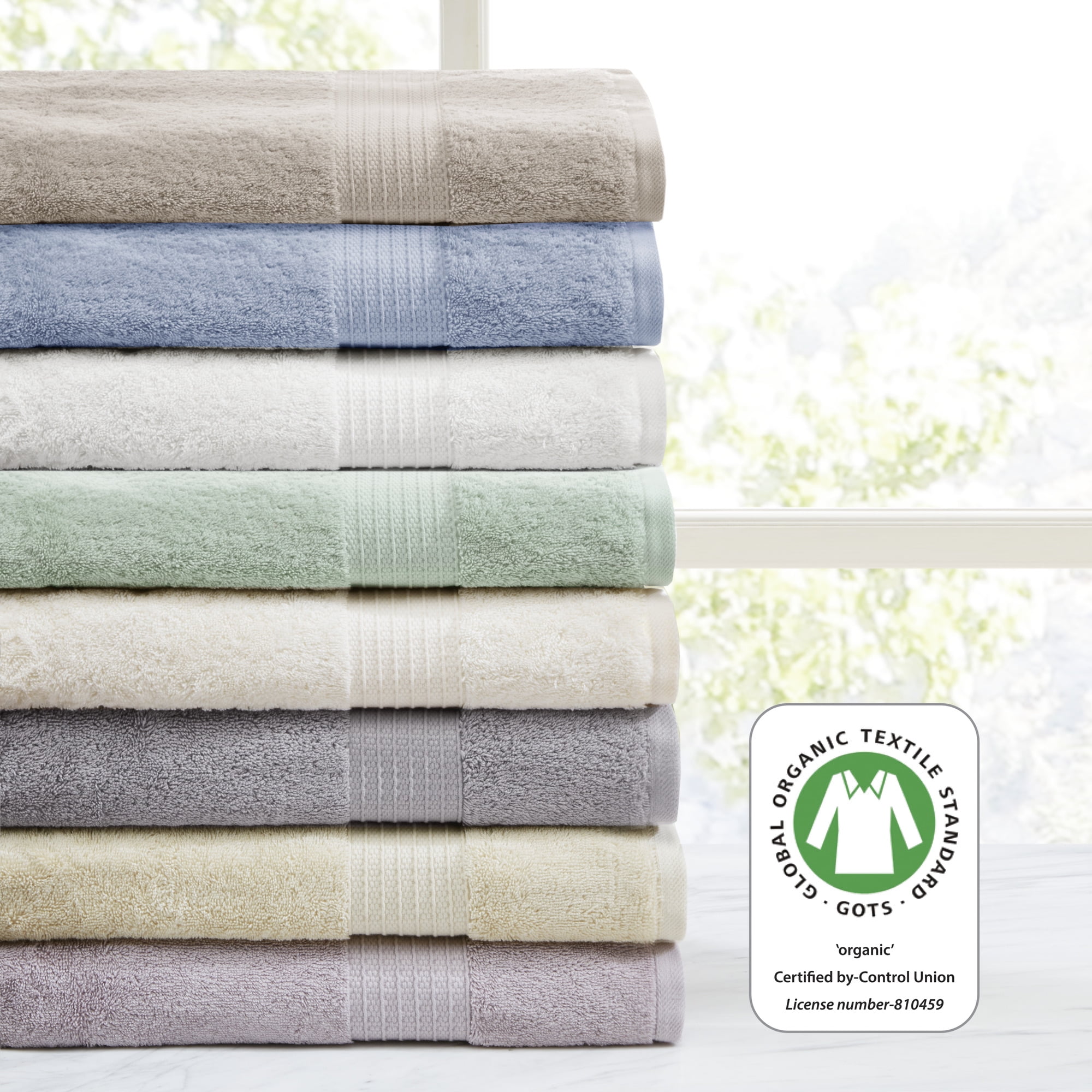 2 Organic Cotton Bath Towel 600 gsm Natural Color [Color: Euca]