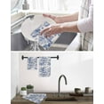 thumbnail image 6 of Blue Garden Retro Kitchen Dish Towels for Drying Dishes Set of 4, Modern Art Building Tree Boat Waffle Weave Microfiber Terry Hand Tea Bathroom Towels Quick Dry & Absorbent Towel 12x12, 6 of 7