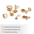 thumbnail image 5 of Uxcell 80Sets Double Cap Rivet 6x6mm Carbon Steel Round Head Snap Studs, Light Gold, 5 of 7