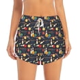 thumbnail image 2 of Fuzoiu Christmas Holiday Bowling Print Women's Athletic Shorts, Double-Layer Running Shorts with Pocket,Women's Workout Shorts for Yoga, Gym, and Workouts-X-Large, 2 of 7